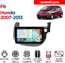 Штатная магнитола Honda Fit 2007 - 2013 Wide Media KS1067QR-3/32 (правый руль), темносерая